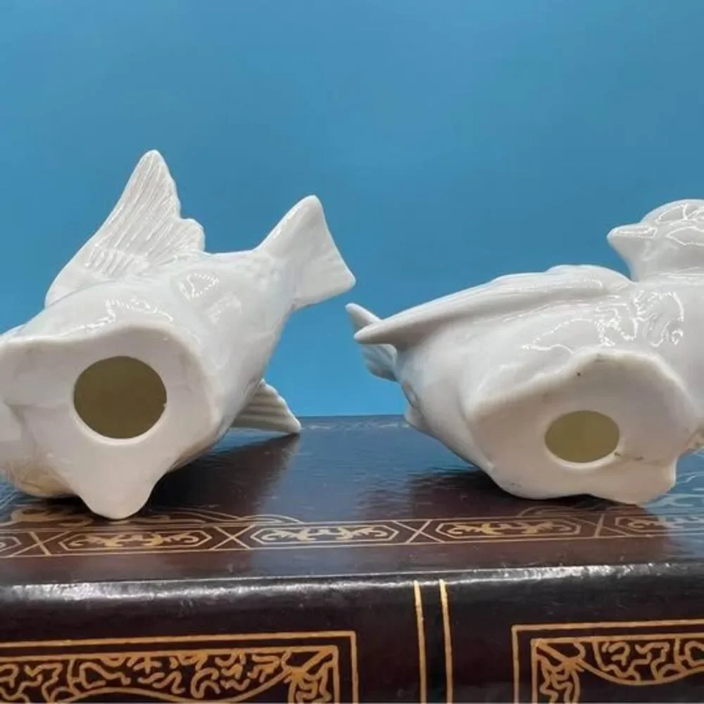 Ceramic White Pair of Birds